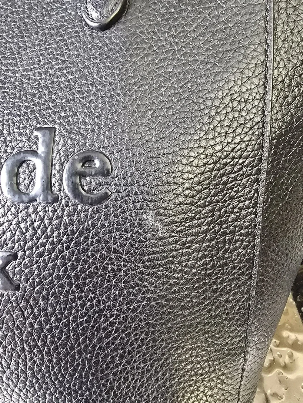 Kate Spade New York Black Pebbled Logo Large Zip Tote Bag